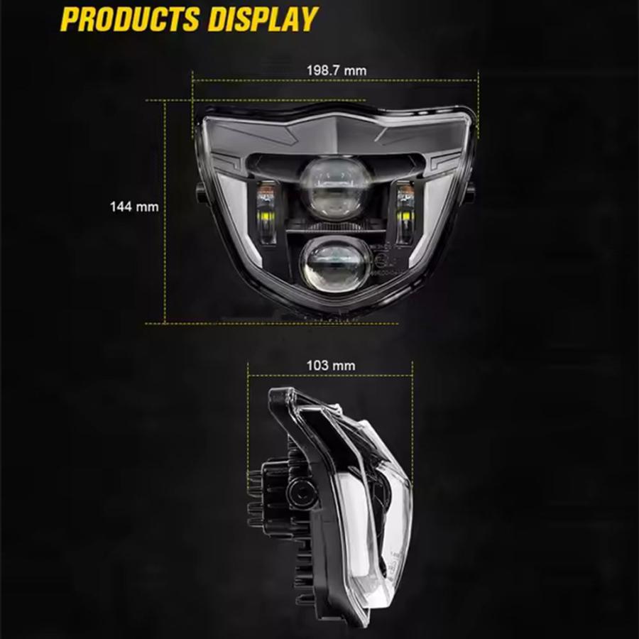 送料無料● ヤマハ WR250F WR250R WR450F YZ250F YZ450F YZ LED ヘッドライト アセンブリー ライトカバー ブラック Eマーク ダートバイク_5