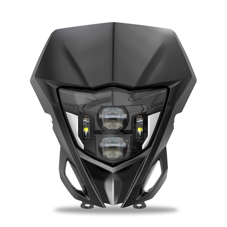 送料無料● ヤマハ WR250F WR250R WR450F YZ250F YZ450F YZ LED ヘッドライト アセンブリー ライトカバー ブラック Eマーク ダートバイク_8