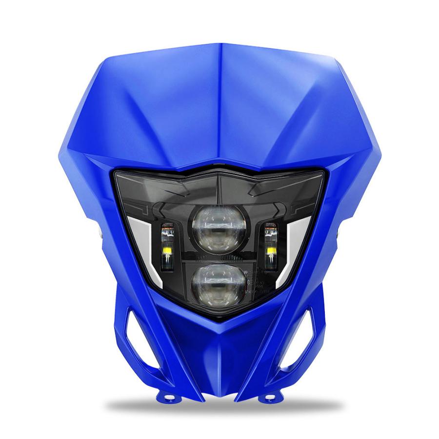 送料無料● ヤマハ WR250F WR250R WR450F YZ250F YZ450F YZ LED ヘッドライト アセンブリー ライトカバー ブルー Eマーク ダートバイク_8