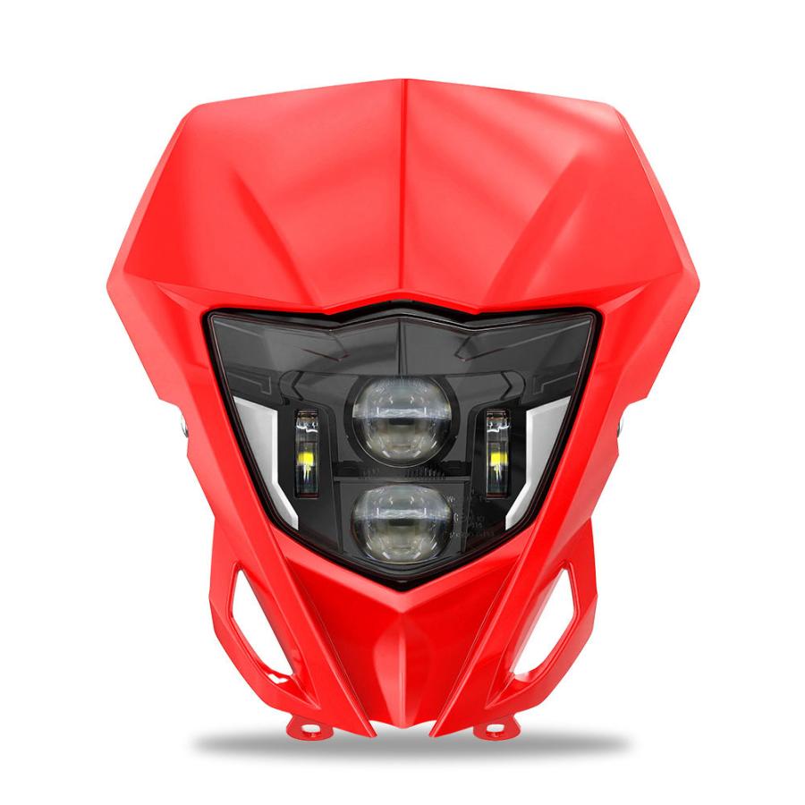 送料無料● ヤマハ WR250F WR250R WR450F YZ250F YZ450F YZ LED ヘッドライト アセンブリー ライトカバー レッド Eマーク ダートバイク_8