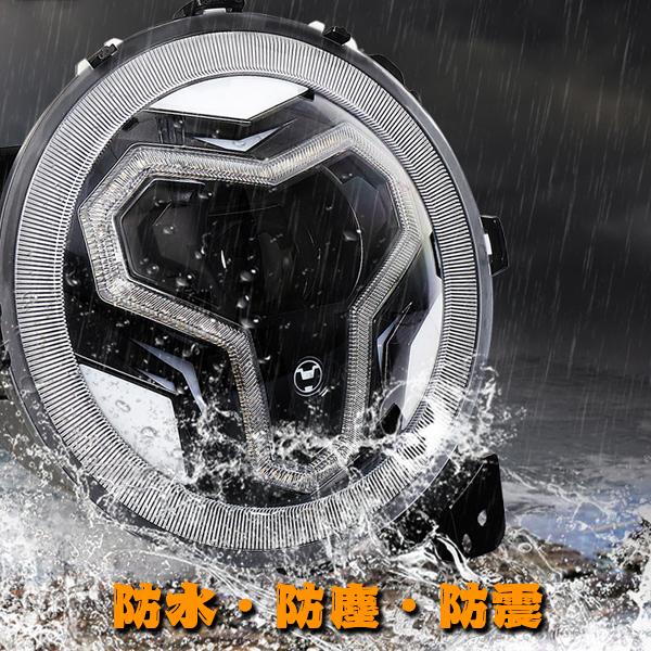 9インチ Jeep Wrangler JL JLU Gladiator JT 2018~2022 LED ヘッドライト Hi.Low.DRL.ウインカー ホワイト 2個 DOT承認品_4