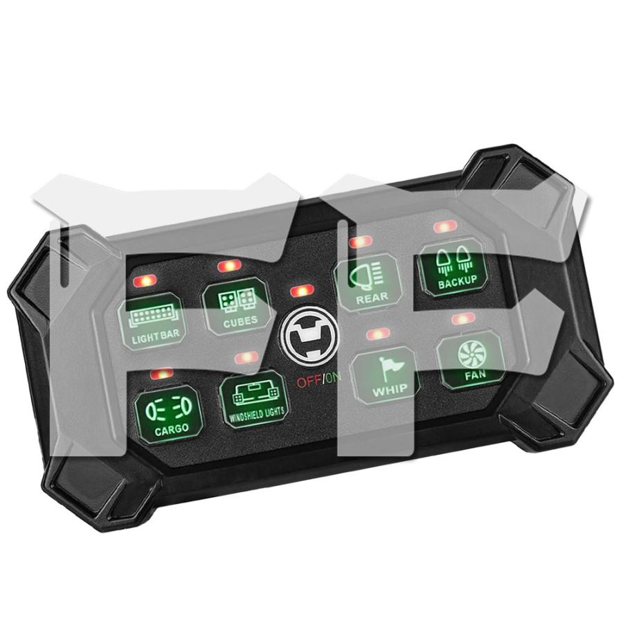 送料無料○ 8ギャングスイッチパネル 12V/24V タッチスイッチ ポッド
