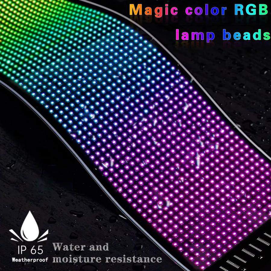 送料無料● プログラミング可能な柔軟な車載/室内LEDスクリーン 悪魔の眼 LEDサイン アプリコントロール トラック バス 850mm*215mm 1枚_5