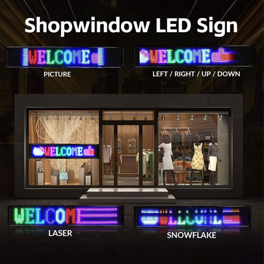 送料無料● プログラミング可能な柔軟な車載/室内LEDスクリーン 悪魔の眼 LEDサイン アプリコントロール トラック バス 850mm*215mm 1枚_7