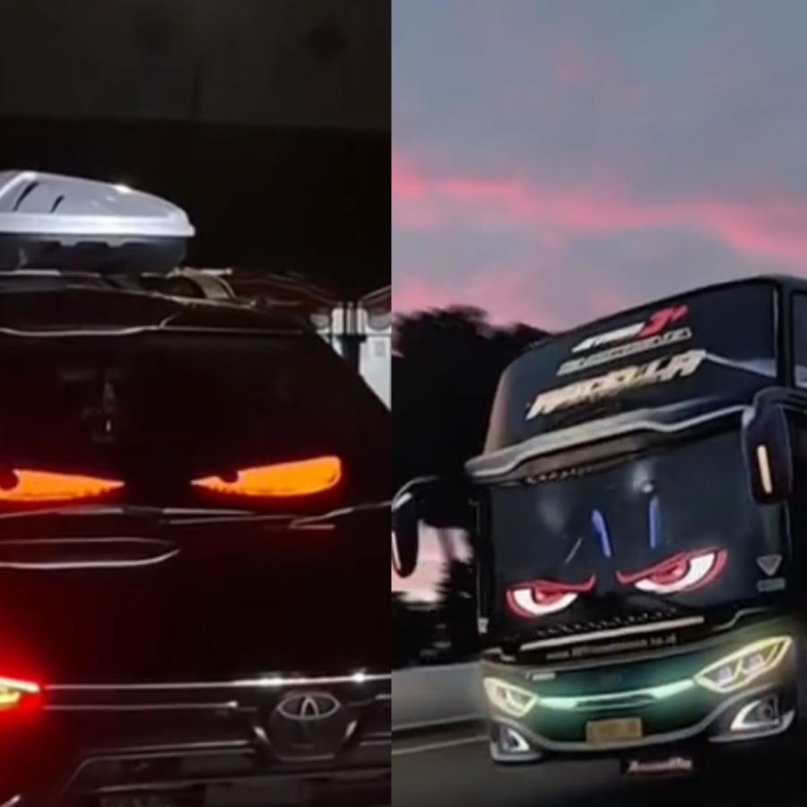 送料無料● プログラミング可能な柔軟な車載/室内LEDスクリーン 悪魔の眼 サイドウィンドウ LEDサイン アプリコントロール 595mm*120mm 1枚の画像