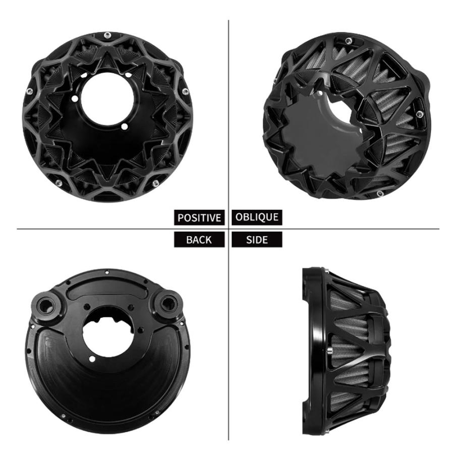 ハーレー ソフテイル/16-17 ツーリング/08-16 ダイナ FXDLS エア クリーナー エア フィルター ブラック CNC 高品質 新品の画像