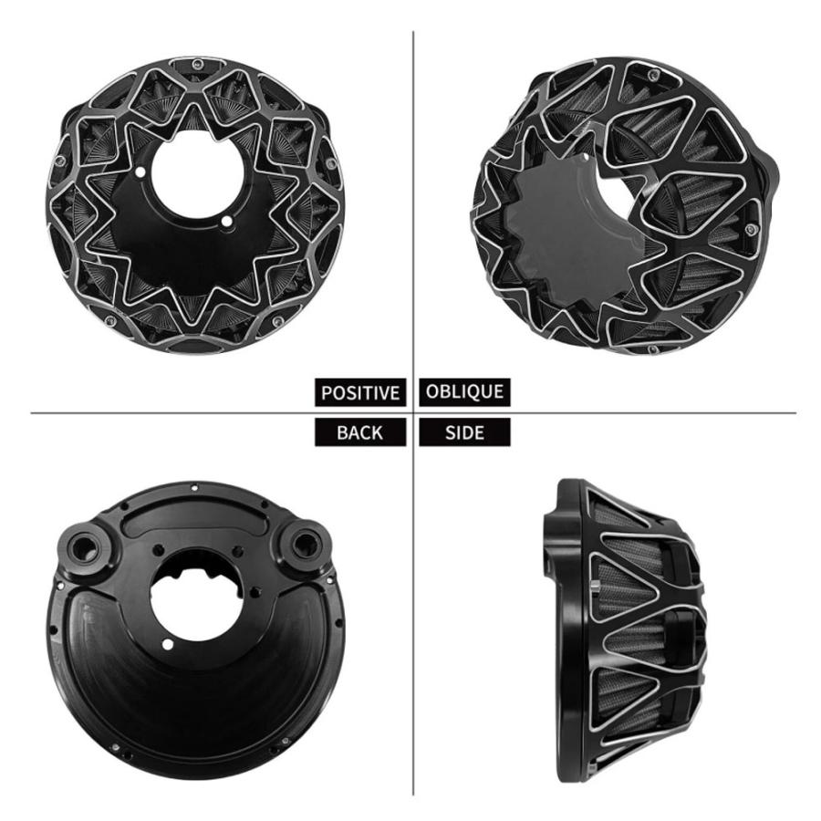 ハーレー ソフテイル/16-17 ツーリング/08-16 ダイナ FXDLS エア クリーナー エア フィルター ブラック/クローム CNC 高品質 新品の画像