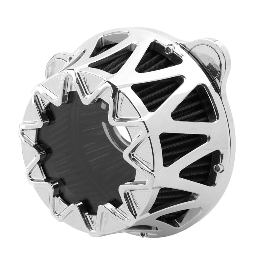 ハーレー ソフテイル/16-17 ツーリング/08-16 ダイナ FXDLS エア クリーナー エア フィルター クローム/シルバー CNC 高品質 新品の画像