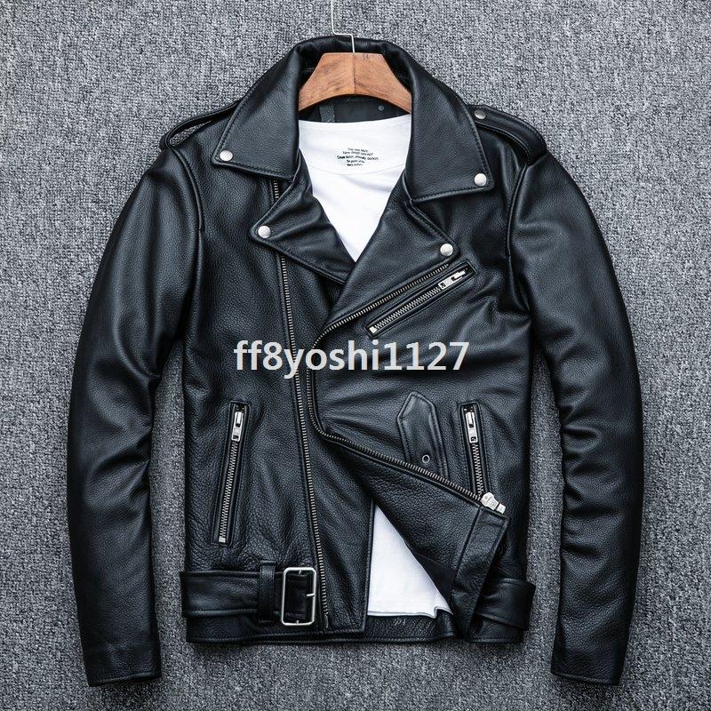 満点の 革ジャンレザージャケットメンズ本革バイクライダース牛革ダブルショートスリムタイプ細身ブランドジャケットミリタリーレザーコート ワイルドなデザインで男らしい 本格的な革ジャン ジャケット Www Affaires Sociales Gouv Cg