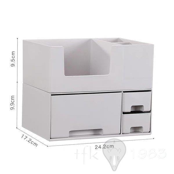 レデイースメイクボックスコスメボックスメイクケース化粧品収納スタンドコスメ小物収納ボックスホワイトグレーシンプル Web限定