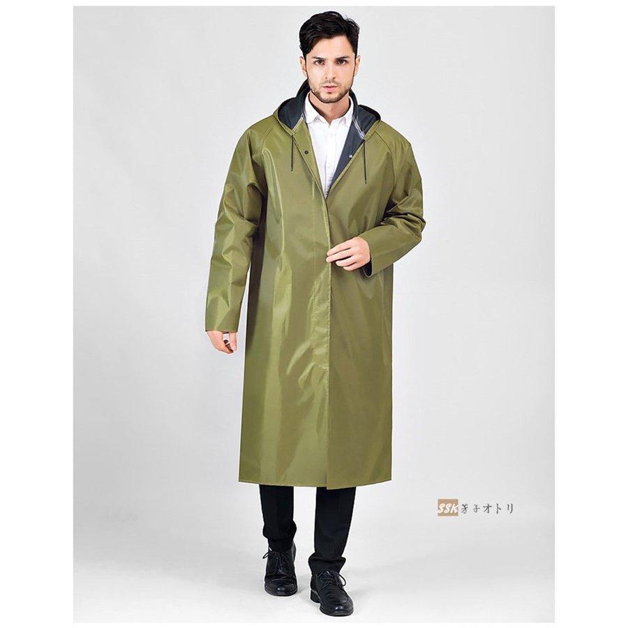 レインコートメンズ自転車防水雨具ロング丈レインウェアフードつき雨合羽かっぱシンプル Ff8 9647lndyj ベーカリー 通販 Yahoo ショッピング