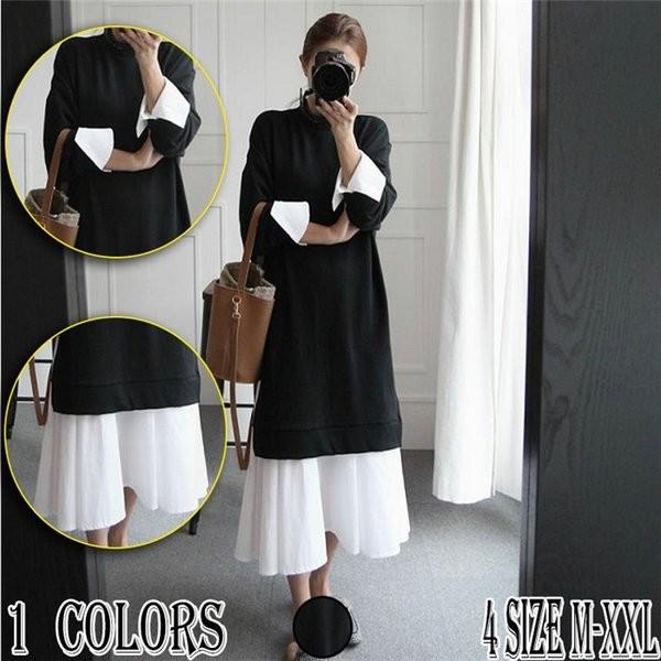 ワンピース ロングワンピ フレアワンピ 秋 レディース マタニティ マキシワンピ 長袖 ロング丈 大きいサイズ 妊婦服 産前産後 マタニティワンピ ドッキング Apaproduction Fr