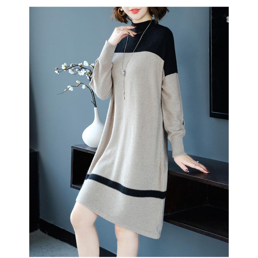 ニットワンピース 40代 スカート 冬 エレガント ハイネック 膝丈 Vin Zmgth104 ベーカリー 通販 Yahoo ショッピング