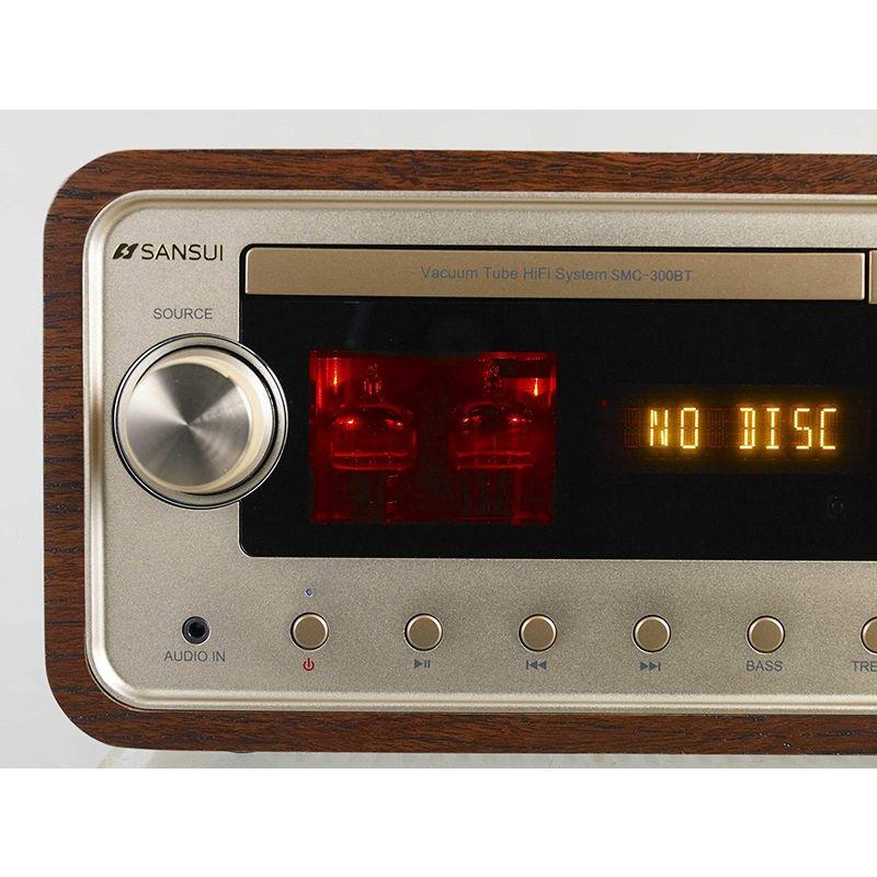 ブランド SANSUI 真空管ハイブリッドアンプ搭載CDステレオシステム SMC-300BT ブラウン 【8760808132】(30815円)