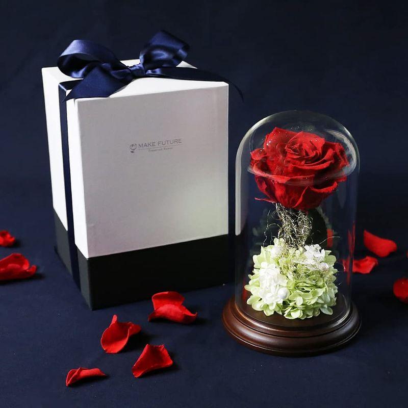 Makefuture プリンセスフルール プリザーブドフラワー ガラスドーム バラ 美女と野獣 プロポーズ ブライトレッド 花、ガーデニング 花束、アレンジメント Z1086937339(10654円)