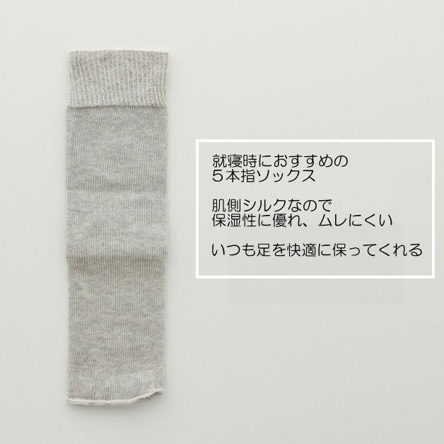 ナイガイ　極眠　肌側シルクサマーナイトソックス　NAIGAI COMFORT　コンフォート　トゥーレス　隠れ五本指　ムレにくい　快眠　リラックス　フットケア |  | 04