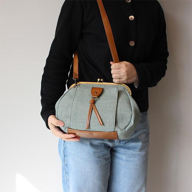 pocchiri　がま口ショルダーバッグ　ショルダーバッグ　がま口バッグ　キャンバス7.0ストリングショルダー　肩掛け　斜め掛け　モダン　レトロ　ぽっちり |  | 08