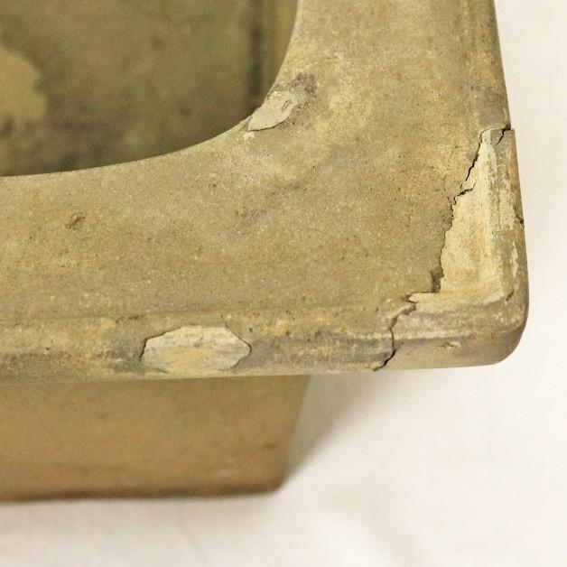 9878　〈中古〉　盆栽鉢　古渡烏泥外縁切立長方 |  | 04
