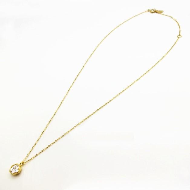 メール便可【FLAMME】ネックレス／1粒CZ／キュービックジルコニア／真鍮／ゴールド／14KPG／ペンダント　FLB-#0401 |  | 02