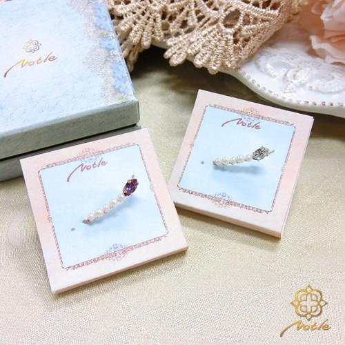 【メール便可】Notle／ノートル／マーキス×パール ラインピアス／イヤークリップ／イヤーカフ／ラインパール　片耳　TP-0145 | 