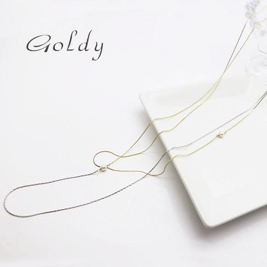 メール便可【Goldy】ゴールディ／ネックレス／ロングネックレス／2重　パール　ゴールド　アクセサリー | 