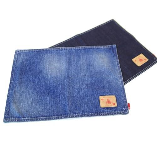 デニム地　ランチョンマット　ランチマット　プレイスマット　キッチン　デニム雑貨　ジーンズ素材　ＵＳＥＤ加工　ユーズド |  | 01