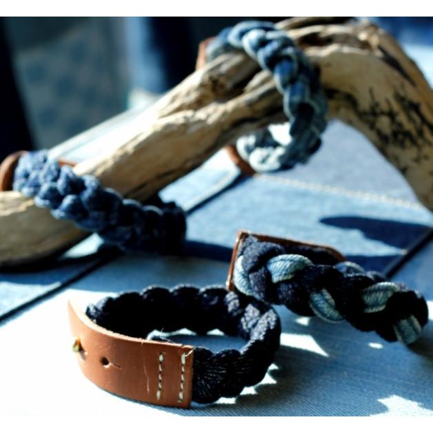 【araiyan】アライヤン　デニムバングル　デニム地　ヌメ革　デニム＆レザー　ブレスレット　ジーンズ素材　デニムアクセサリー |  | 03