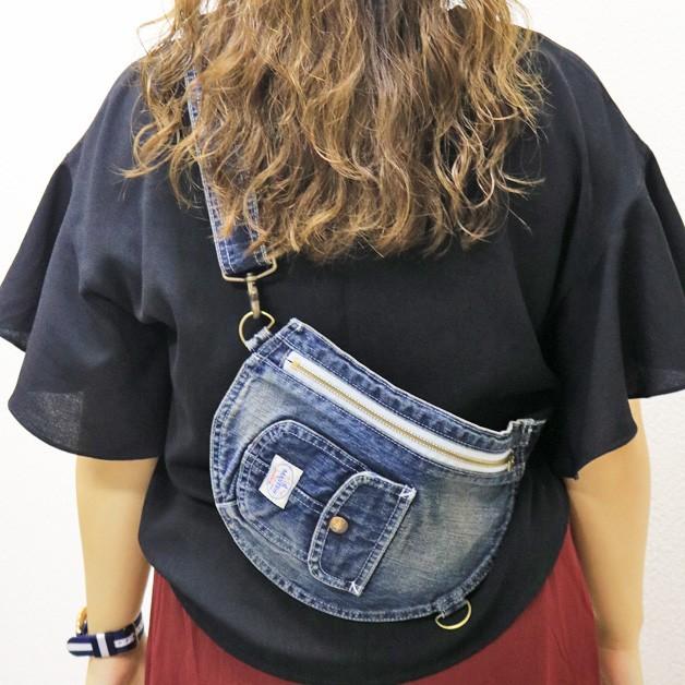 MASTRO　Dポケットバッグ　デニムボディバッグ　小物入れ　ジーンズボディバッグ　デニム地　Ｄ型　ジーンズ素材　デニム雑貨　ショルダー付き　★ |  | 04