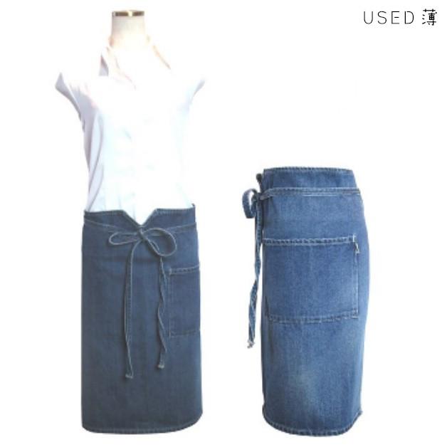 デニムエプロン サロンエプロン カフェエプロン ウエストエプロン