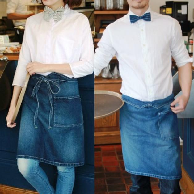 デニムエプロン サロンエプロン カフェエプロン ウエスト