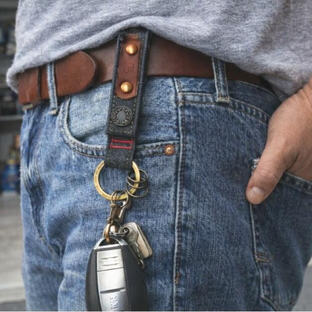 デニム　キーホルダー　鍵　MASTROキーホルダー　スマートキー収納　カギケース　レザー　ナスカン　リング付き　ホック式　ループ　デニム雑貨　ジーンズ素材 |  | 05