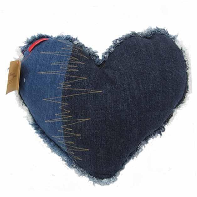 【araiyan】アライヤン　クッション　デニムクッション　ハート　スター　デニム雑貨　ジーンズ素材　星　パッチワーク　デニムアイテム |  | 02