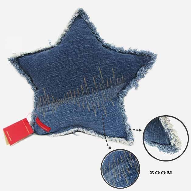【araiyan】アライヤン　クッション　デニムクッション　ハート　スター　デニム雑貨　ジーンズ素材　星　パッチワーク　デニムアイテム |  | 04