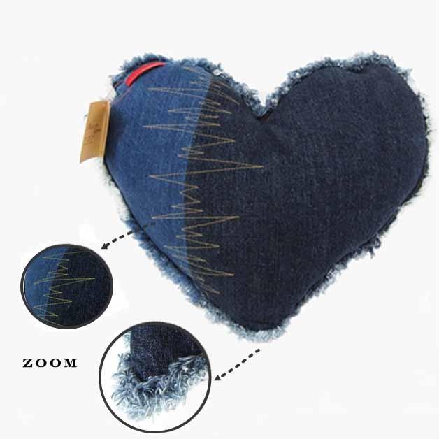 【araiyan】アライヤン　クッション　デニムクッション　ハート　スター　デニム雑貨　ジーンズ素材　星　パッチワーク　デニムアイテム |  | 05