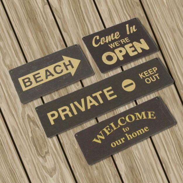 ミニサインボード／OPEN／mini看板／アンティーク／ビンテージ／MDFボード／プレート／インテリア雑貨　開店　案内　【メール便可】 |  | 04