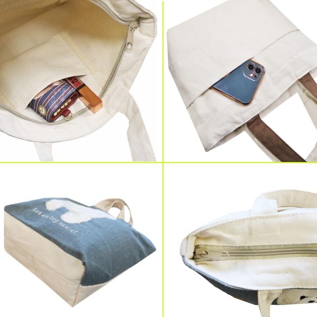 Mintinn　キャンバスミニトートバッグ　ミニトート　ポケット　手提げ　ランチバッグ　帆布　アニマル　猫　ネコ　動物　サブバッグ　ミントイン |  | 11