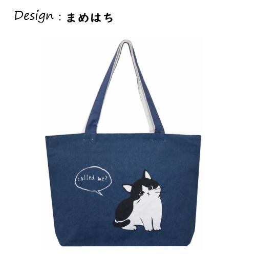 Mintinn　キャンバストートバッグ　横型トート　天ファスナー付き　ポケット　手提げ　猫　トートバック　帆布　アニマル　マツネコ　MI25068 |  | 05