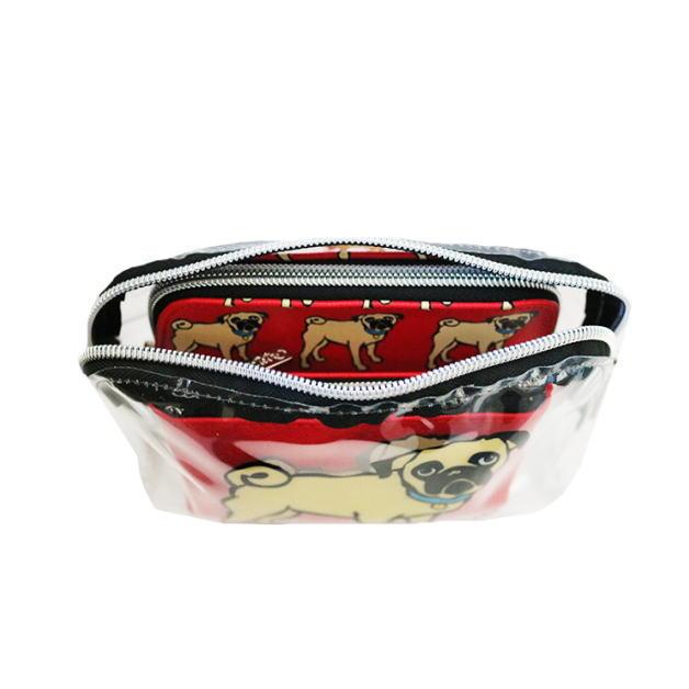 マークテトロ　3ピースコスメティックポーチセット　PUG　パグ　コスメバッグ　3セット　コスメ雑貨　赤　レッド　MT-3PCS-PUG　marc tetro |  | 03