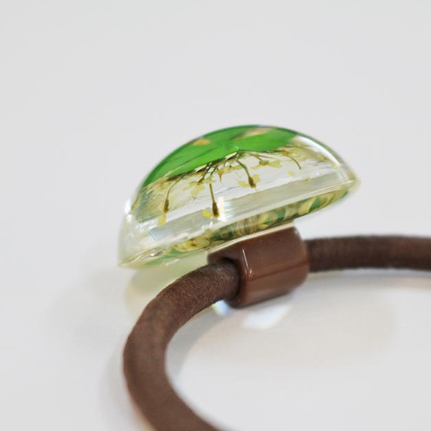 押し花ヘアゴム 押し花 フラワー 花 ヘアアクセサリー 夏 赤バラ