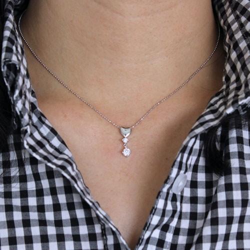 シェリ【Cheri】シルバーネックレス／キュービックジルコニア／ハートトップ／スイングＣＺ　女性　プレゼント |  | 02