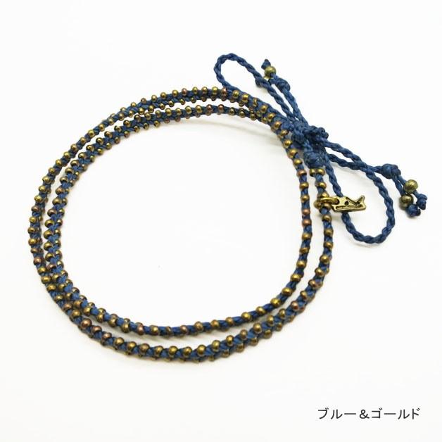 wakami／ワカミ／ブレスレット／Life is what... 　ライフイズワット　ショートネックレス　ショートラップブレスレット　ブラック ブルー イエロー WA0295 |  | 01