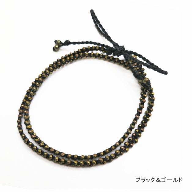 wakami／ワカミ／ブレスレット／Life is what... 　ライフイズワット　ショートネックレス　ショートラップブレスレット　ブラック ブルー イエロー WA0295 |  | 02