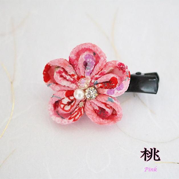 ちりめんヘアクリップ　ヘアミニクリップ　ココラック　ヘアアクセサリー　髪飾り　和装　浴衣　七五三　着物　祭り　髪留め　花　和柄　ちりめん　COCOLUCK |  | 01