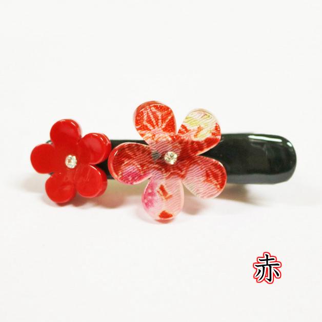 ヘアクリップ ミニミニサイズ ミニクリップ 花*花 ヘアアクセサリー