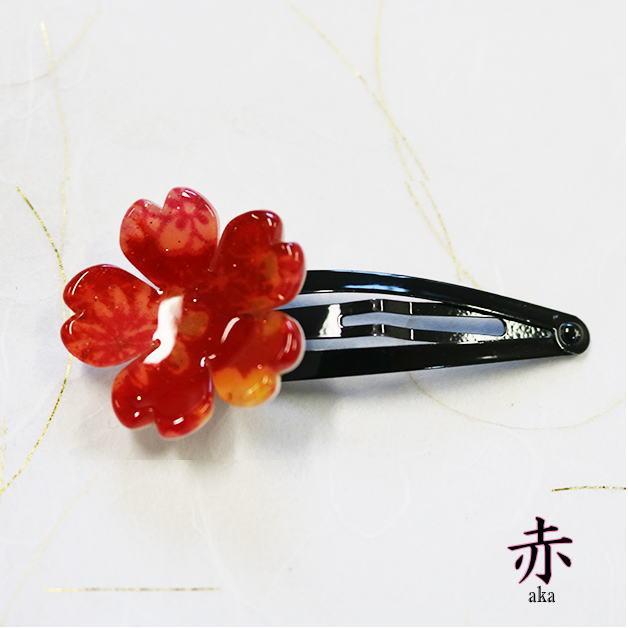 ヘアクリップ ラメ入り 立体的 さくら 花パッチンピン ヘアクリップ ラメ入り 立体的 さくら 花パッチンピン