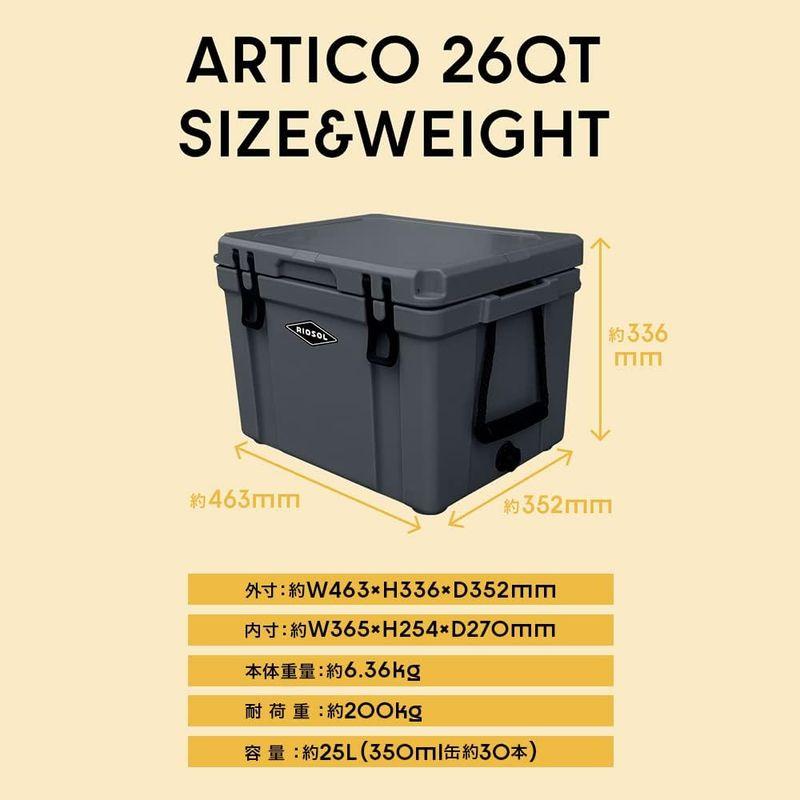 RIOSOL(リオソル) アルティコ ハードクーラー 26QT 25L ｜ クーラーボックス 長時間 保冷力 密閉 断熱材 キャンプ道具 ソ リオソル アルティコ ハードクーラー 26QT 25L クーラーボックス 長時間 保冷力 密閉 断熱材 キャンプ道具 商品説明