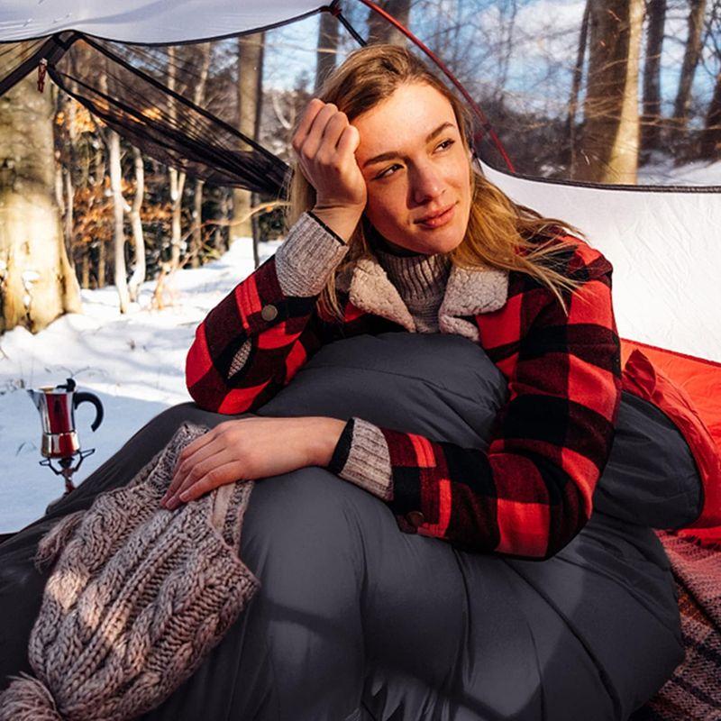 QEZER 寝袋 冬用 ダウン 封筒型シュラフ 軽量高級ダウン シュラフ 400T撥水加工 羽毛寝袋 コンパクト 足が出せる 連結&全開可能 コンパクト 寝袋 冬用 ダウン 封筒型シュラフ 軽量高級ダウン シュラフ 400T撥水加工 羽毛寝袋 足が出せる 連結&全開可能