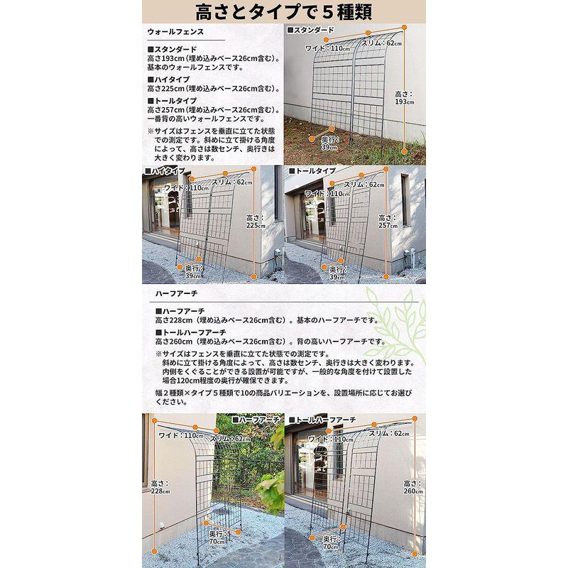 ガーデンガーデン グリーンカーテンやローズフェンスに フレキシブル ウォールフェンス スリム ハイタイプ 幅62cm×高さ225cm ハンマ グリーンカーテンやローズフェンスに フレキシブル ウォールフェンス スリム ハイタイプ 幅62cm×高さ225cm ハンマ サイズ