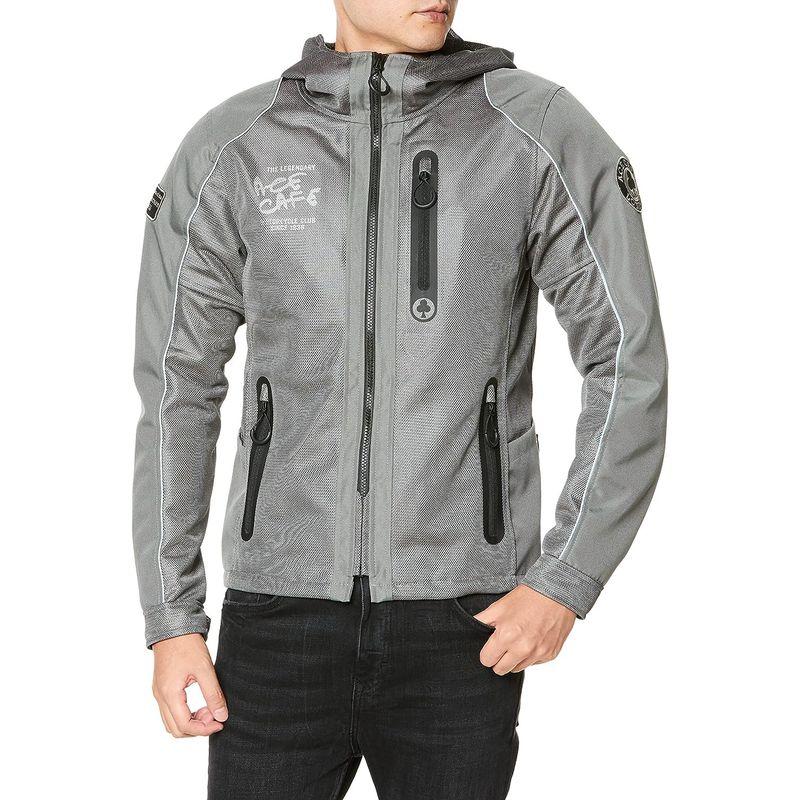 ACE CAFE LONDON スポーツ フーデッド メッシュジャケット SS2203MJ D.GY L CAFE LONDON スポーツ フーデッド メッシュジャケット SS2203MJ GY
