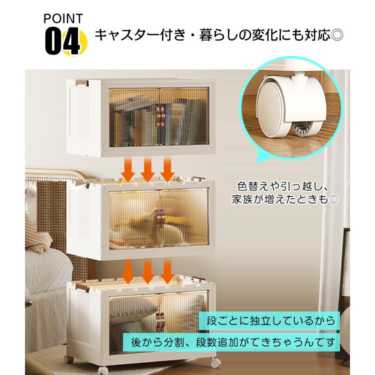 折りたたみ収納ボックス コンテナボックス キャスター付き 大容量 アイボリー3個 楽天市場】【3個組】収納ボックス 収納ケース コンテナー
